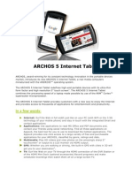 ARCHOS 5 Internet Tablet Spec Sheet en