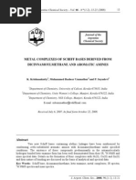 Metal Complexes of Schiff Bases Derived From Dicinnamoylmethane and Aromatic Amines