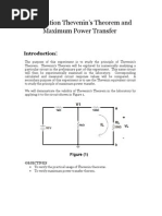 Verification Thevenin's Theorem and Maximum Power Transfe