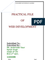 Practical File OF Web Development: Submitted To:-Submitted By