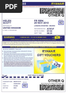 Ryanair Boarding Pass