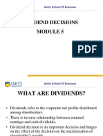 Dividend Decisions: Amity School of Business