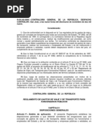 Reglamento Viáticos 2010 Contraloría General República