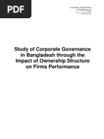 Study of Corporate Governance in Bangladesh Through The Impact of Ownership Structure On Firms Performance