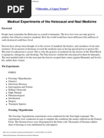 Medical Experiments of The Holocaust and Nazi Medicine