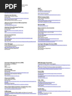 Servicer Contact Information 4-27-2010 Update