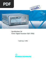 Specifications For Vector Signal Generator R&S SMIQ: Valid From 7/2002