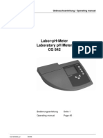 Labor-pH-Meter Laboratory PH Meter CG 842: Gebrauchsanleitung / Operating Manual