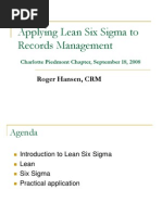 Applying Lean Six Sigma To Records Management