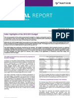 India: Highlights of The 2012/2013 Budget: The Indian Government Has Announced Its Proposals For The 2012/13 Budget