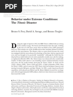 Behavior Under Extreme Conditions: The Titanic Disaster: Bruno S. Frey, David A. Savage, and Benno Torgler