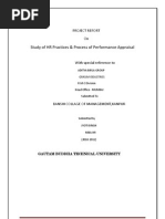 Study of HR Practices & Process of Performance Appraisal: A Project Report On