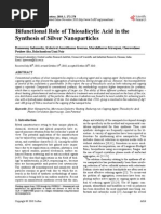 Bifunctional Role of Thiosalicylic Acid in The Synthesis of Silver Nanoparticles