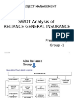 Swot Analysis of Reliance Insurance