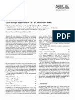 Laser Isotope Separation of 13C: A Comparative Study: Applied Physics B