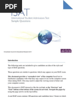 ISAT 11 Sample Questions Computer Based Format