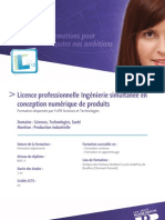 Licence Professionnelle Ingenierie Simultanee en Conception Numerique de Produits (WEBPDF-19117)