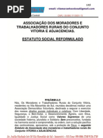 Estatuto Da Associação Dos Moradores e Trabalhadores Rurais Do Conjunto Vitoria e Adjacencias