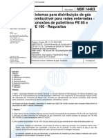 NBR 14463 - Sistemas para Distribuicao de Gas Combustivel para Redes Enterradas - Conexoes de Pol