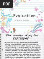 Evaluation: by Sophie Aldridge