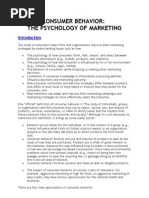 CONSUMER BEHAVIOR The Psychology of Marketing