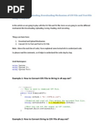 Saving Reading UploadingDownloading Mechanism of CSV File and Text File Using Csharp Aspnet