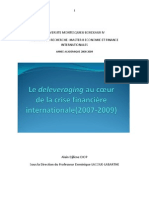 Le Deleveraging Au Coeur de La Crise Financière