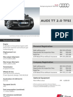 Audi TT 2.0 Tfsi: Technical Data