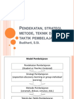 Materi 2 (Konsep Dasar Strategi, Pendekatan, Model, Metode, Dan Teknik Pembelajaran)