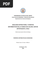 Rojas, R.2009. Geologia Estructural y Eventos Deformativos en La Cuenca de Coloso Sur de Antofagasta Chile