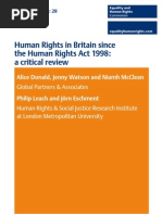 Human Rights in Britain Since The Human Rights Act 1998 - A Critical Review