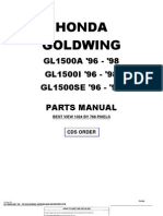 Honda Goldwing GL1500 1996 To 1998 Honda Parts Manual-55E90