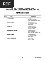 Team Members: List of Members Who Prepared Question Bank For Chemistry For Class Xii