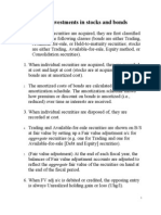 Chapter 17 Investments in Stocks and Bonds: Aggregate Securities (E.g. One For Trading and One For