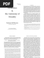 Met A Ethics and The Autonomy of Morality (Metaethics For Dummies)