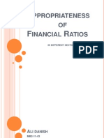 Ppropriateness OF Inancial Atios: IN Different Sectors