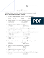 Algebra Third Quarter