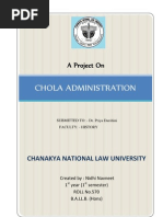 Chola Administration: A Project On