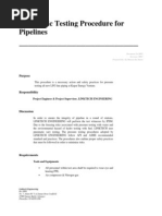 Pneumatic Testing Procedure For Pipelines