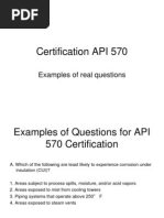 Certification API 570: Examples of Real Questions