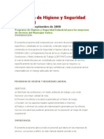 Programa de Higiene y Seguridad Industrial