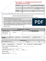 Adult Soccer Reg. Form Summer 2012