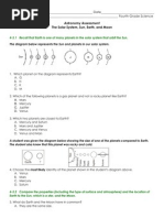 Astronomy Assessment Solar System-Sun Moon Earth