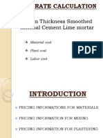 16mm Thickness Smoothed Internal Cement Lime Mortar: Unit Rate Calculation