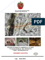 Resumen Ejecutivo Delestudio de Lmpacto L Ambiental Ex - Ante y Plan de Manejo Ambiental Del Proyecto "TUNEL SHUSHUHUAYCO'"