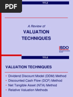 A Review of Valuation Tech - 13-1-09