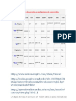 Unidades de Presión y Sus Factores de Conversión