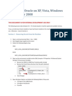 Installation Oracle On XP, Vista, Windows 7 and Server 2008: This Document Is For Internal Development Use Only