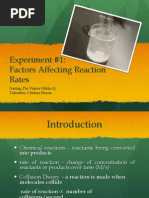 Experiment #1: Factors Affecting Reaction Rates: Garing, Pia Vianca Nikka Q. Tolentino, Chelsea Reyna