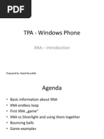 TPA - Windows Phone: XNA - Introduction